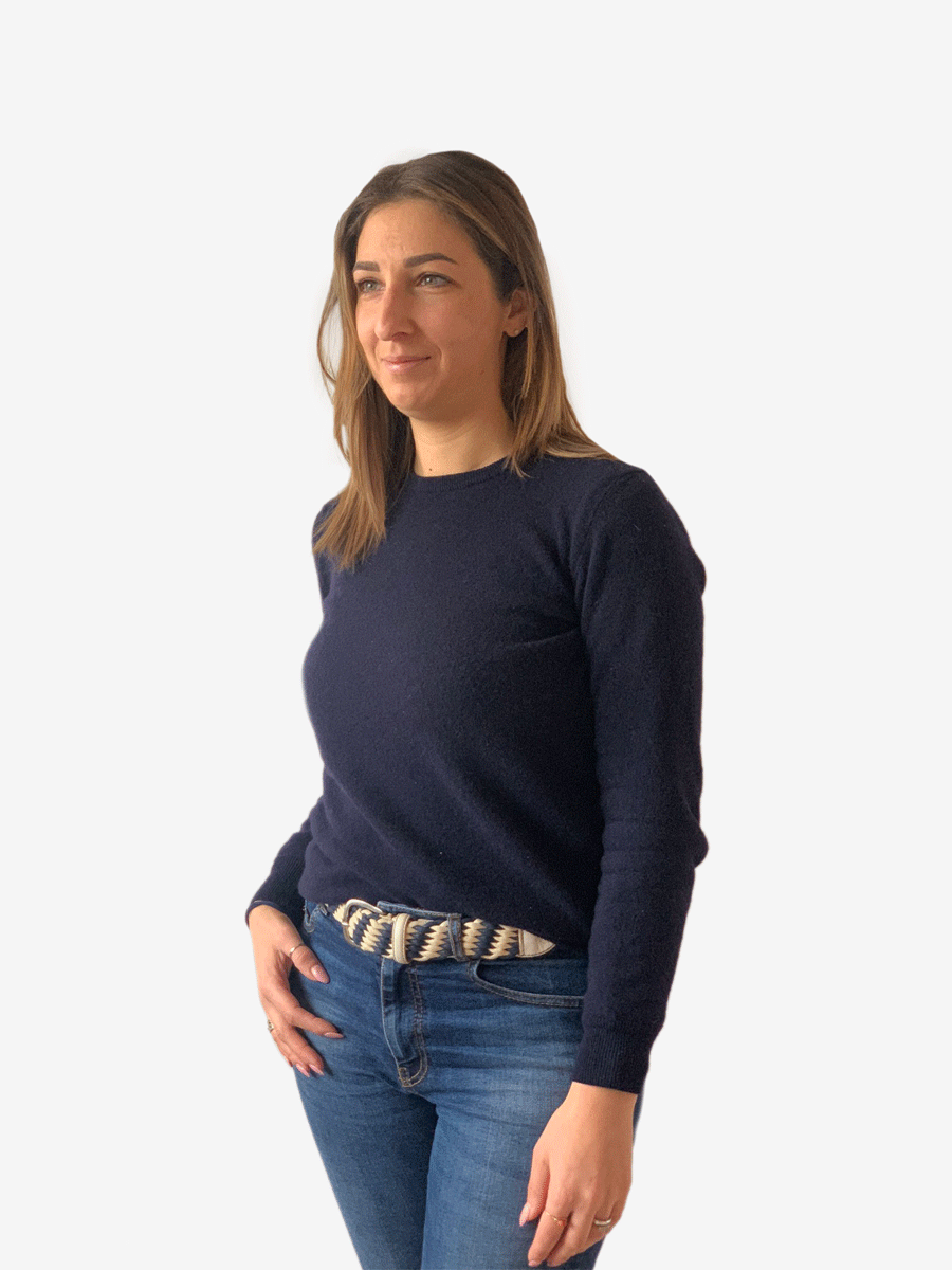 Maglioncino donna girocollo in cashmere