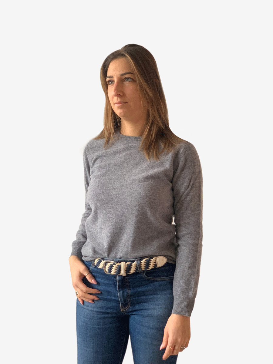 Maglioncino donna girocollo in cashmere