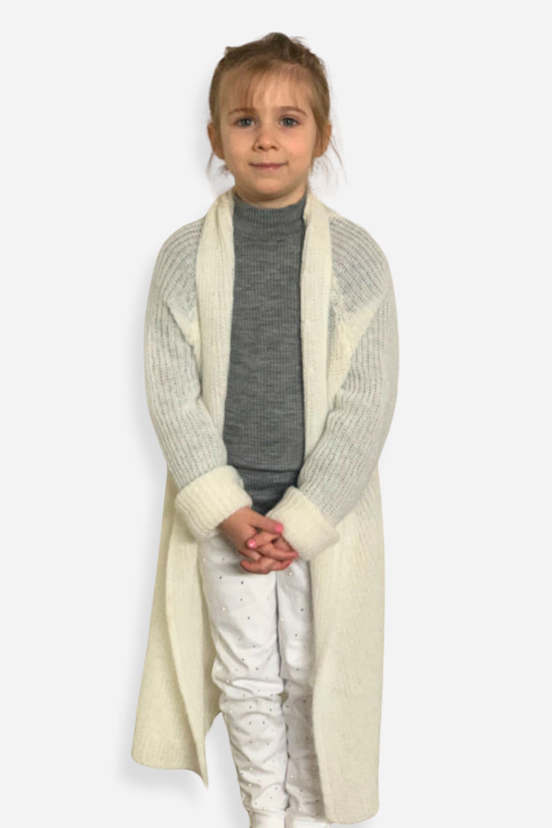 Cardigan bambina lana mohair Nuvoletta