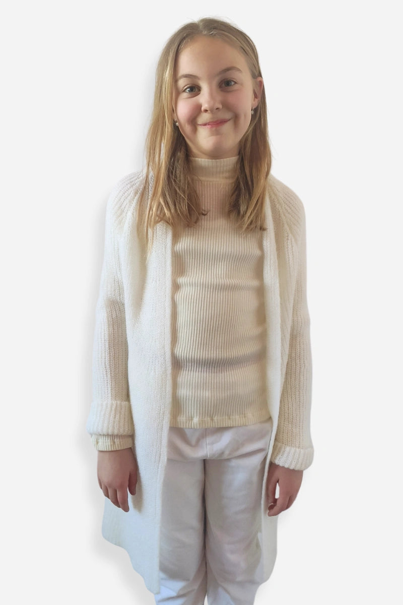 Cardigan bambina lana mohair Nuvoletta