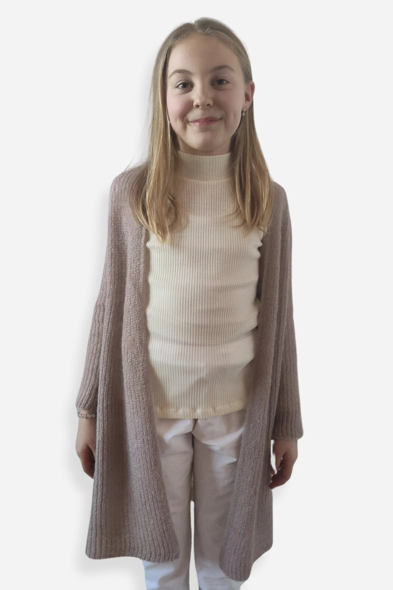 Cardigan bambina lana mohair Nuvoletta