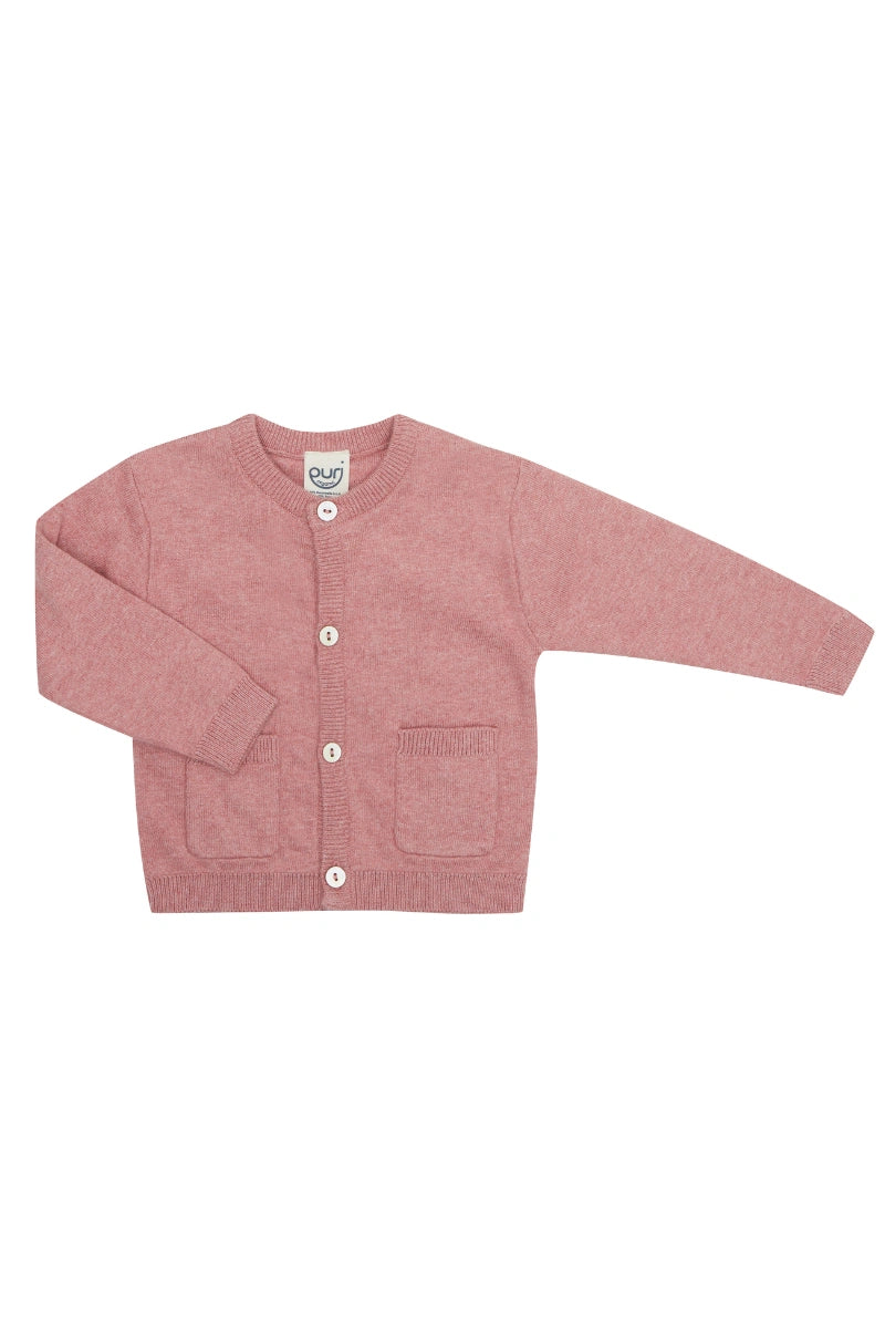 Cardigan neonato in Cotone e Seta Puri Organic