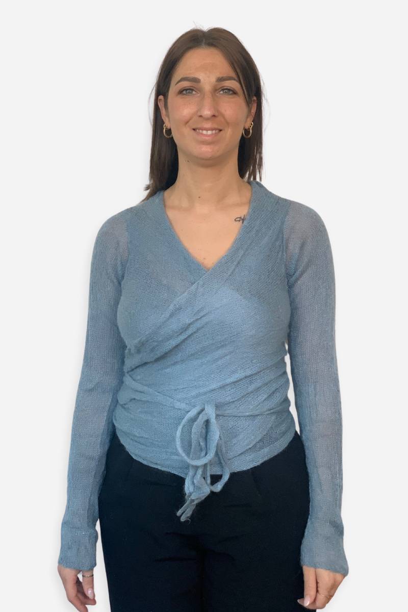 Cardigan Scaldacuore Nuvola donna in mohair "fine serie"