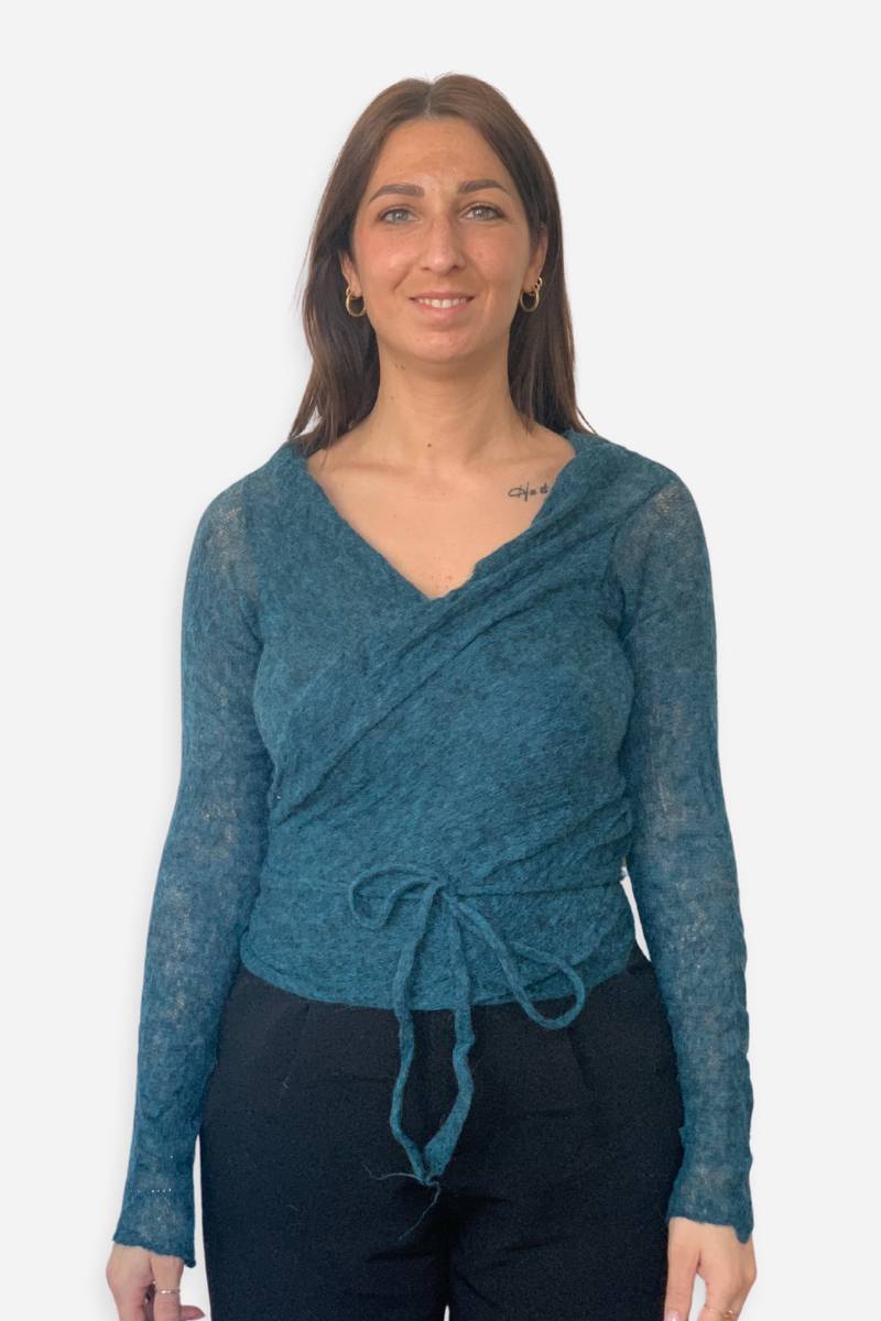 Cardigan Scaldacuore Nuvola donna in mohair "fine serie"