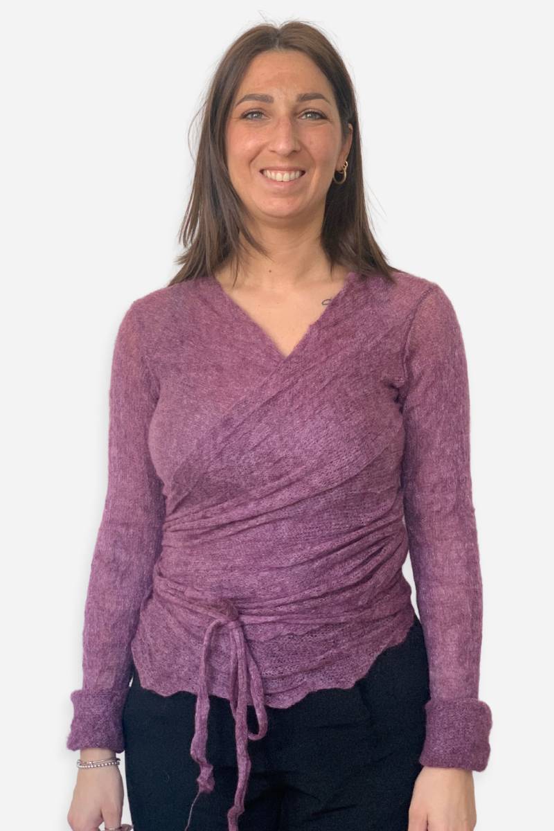 Cardigan Scaldacuore Nuvola donna in mohair "fine serie"