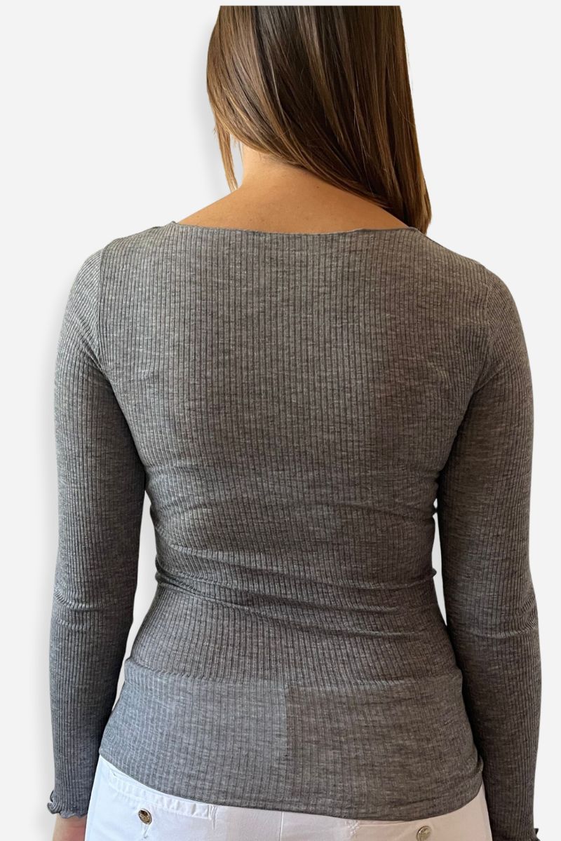 Maglia donna manica lunga modal e cachemere