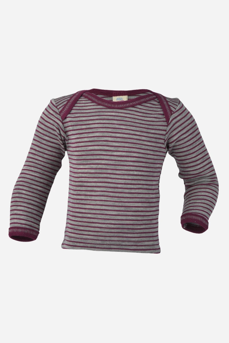 Maglietta in Lana e Seta righe Neonato