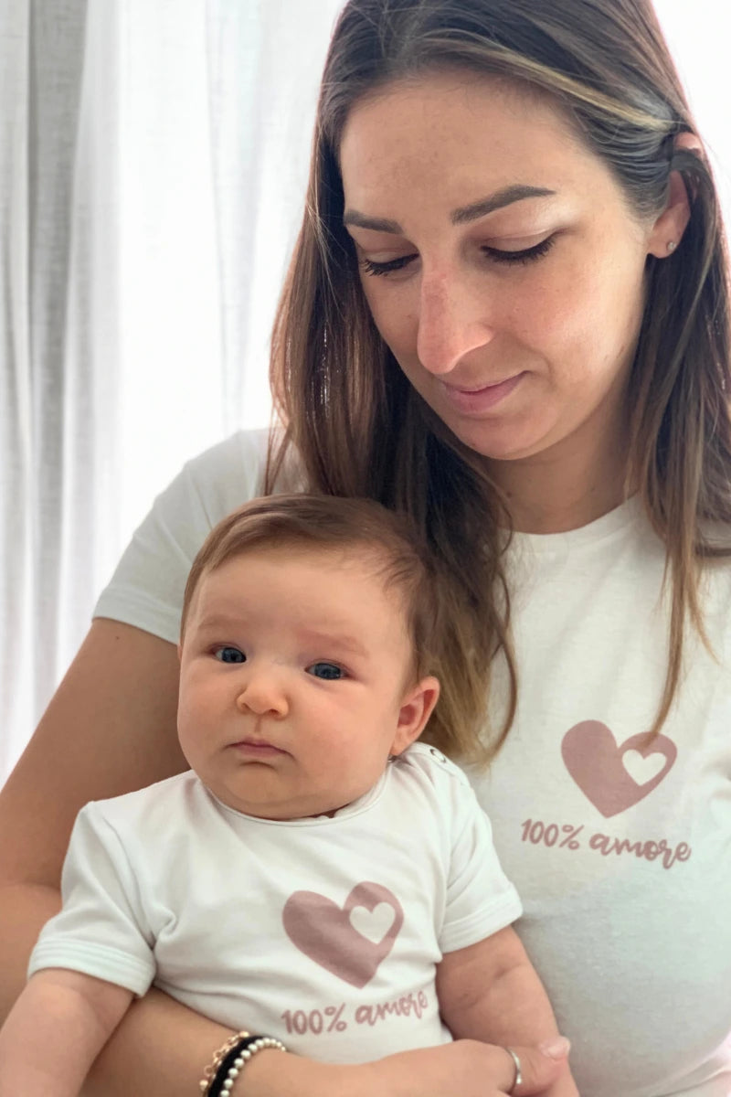 Maglietta mamma "100% amore" in cotone