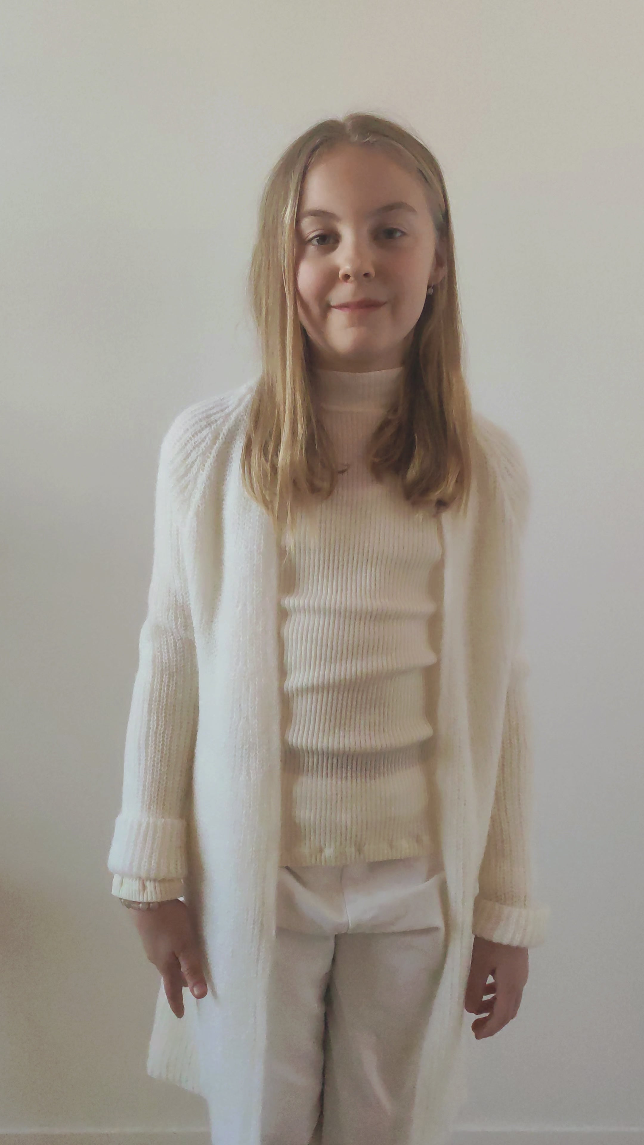 Cardigan bambina lana mohair Nuvoletta