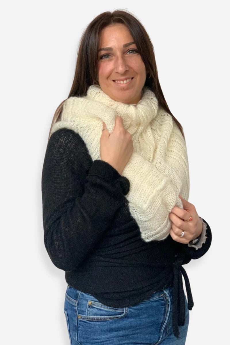 Sciarpa scaldacollo in lana mohair