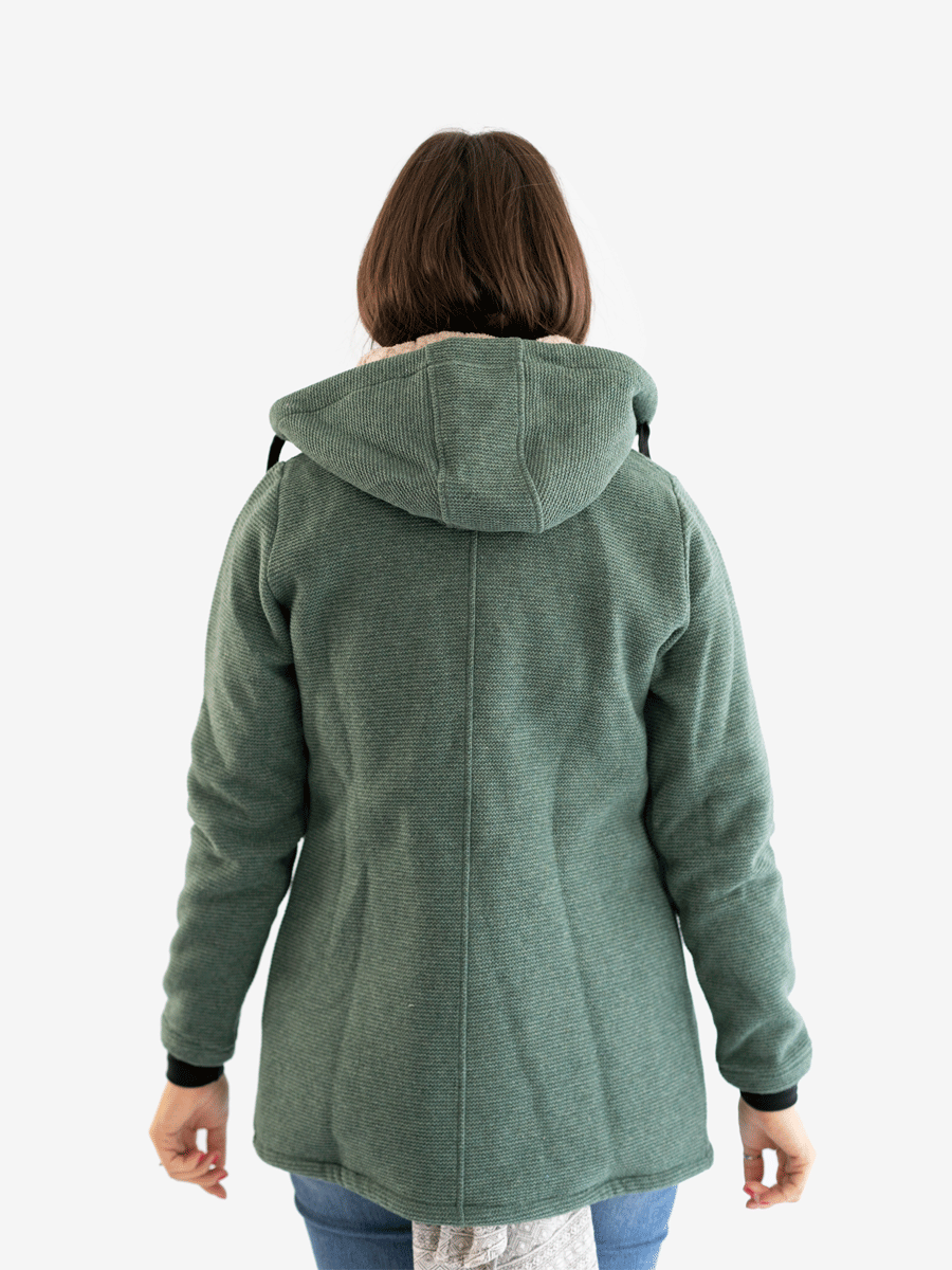 Cappotto per portare donna 3 in 1 in Lana con pelliccetta "Abbracci"