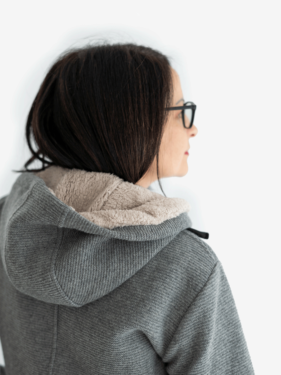 Cappotto per portare donna 3 in 1 in Lana con pelliccetta "Abbracci"