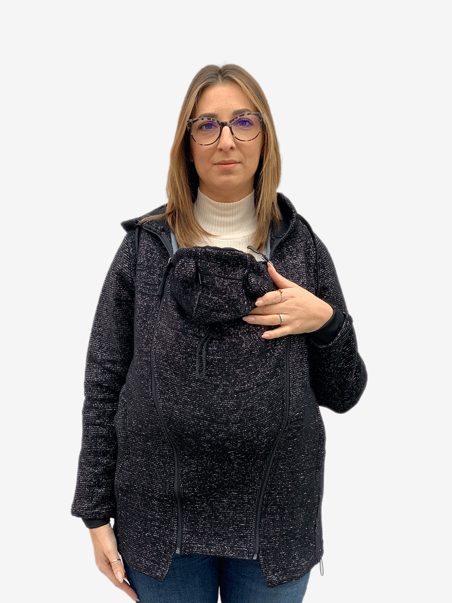 Cappotto per portare donna 3 in 1 in Lana "Abbracci" LUX