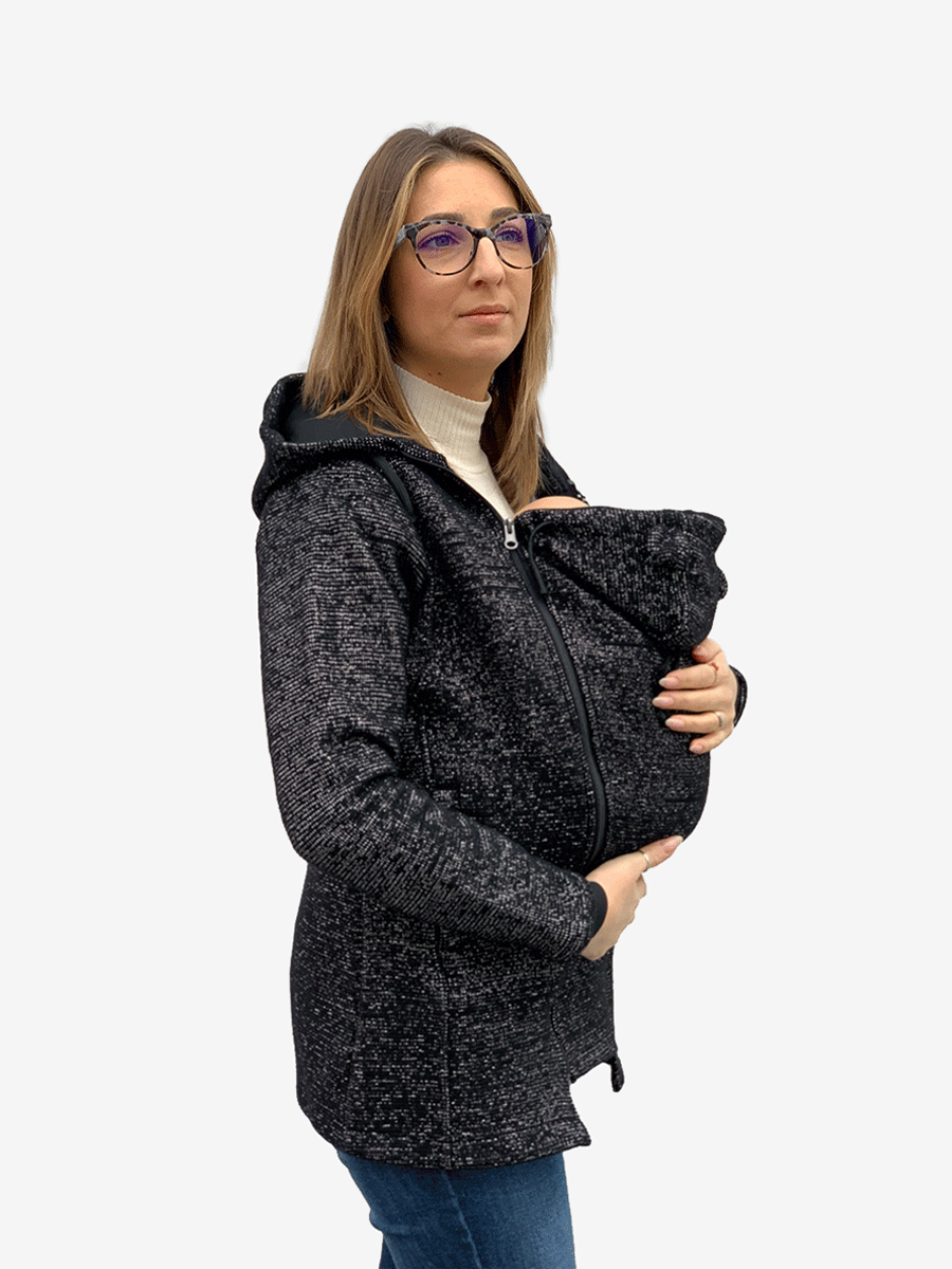 Cappotto per portare donna 3 in 1 in Lana "Abbracci" LUX