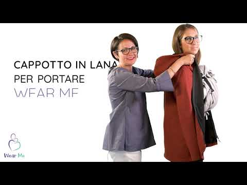 Cappotto per portare donna 3 in 1 in Lana con pelliccetta "Abbracci"