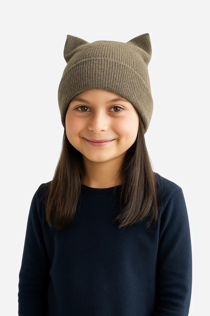 Berretto bambino con orecchiette in Lana