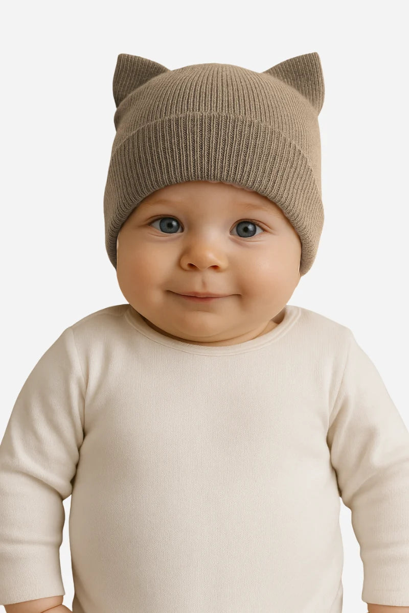 Berretto bambino con orecchiette in Lana