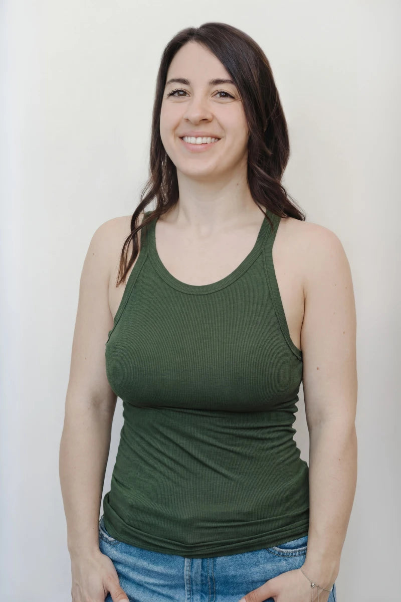 Canotta donna scollo all'americana in Bamboo