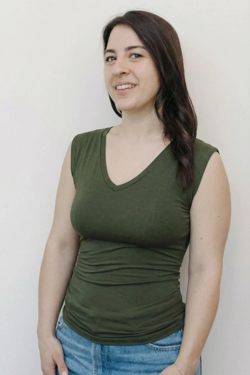 Canotta donna spalla larga in Bamboo