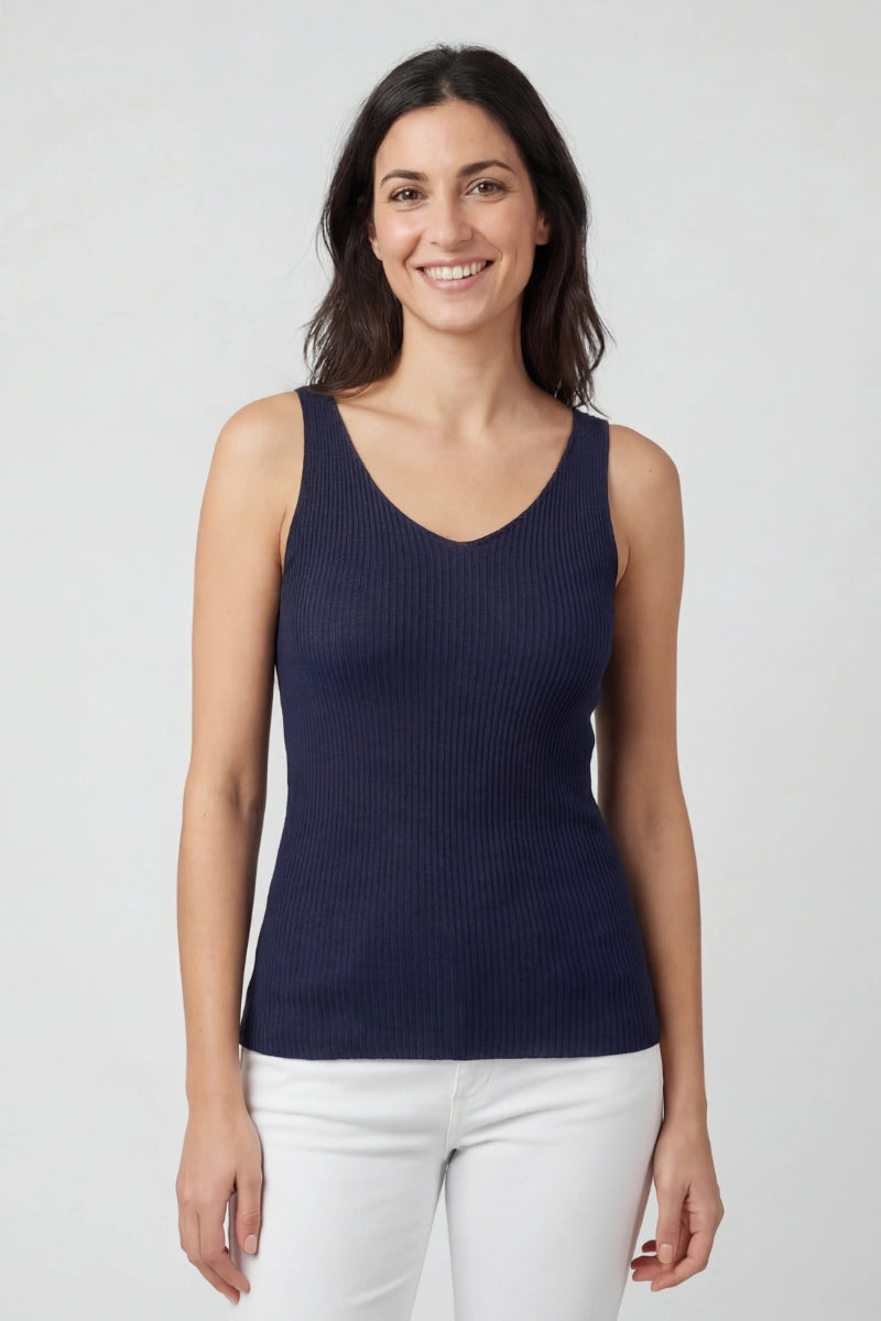 Canotta intima donna spalla larga in Lana e Seta