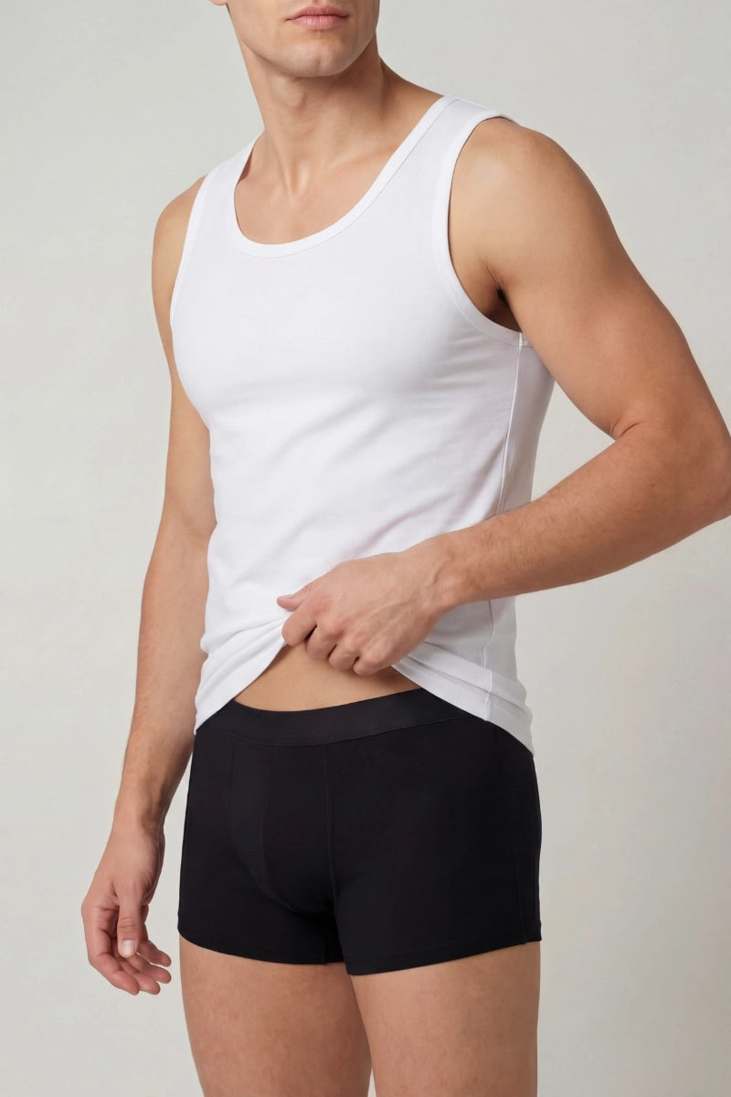 Canottiera bamboo uomo con girocollo (set 2 pezzi)