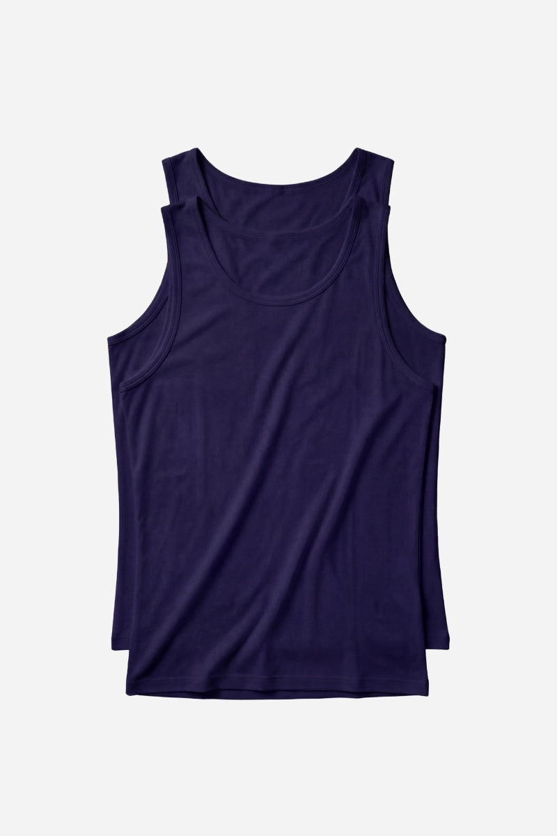 Canottiera bamboo uomo con girocollo (set 2 pezzi)