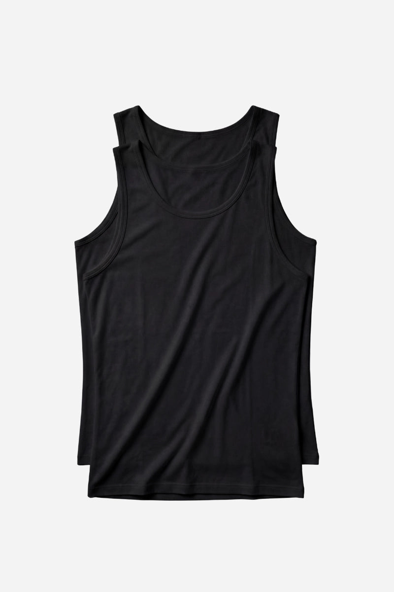 Canottiera bamboo uomo con girocollo (set 2 pezzi)