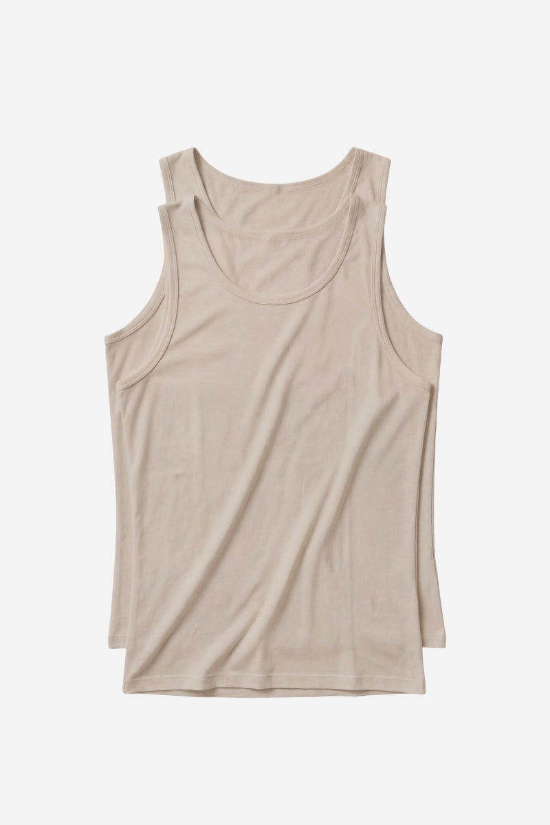 Canottiera bamboo uomo con girocollo (set 2 pezzi)