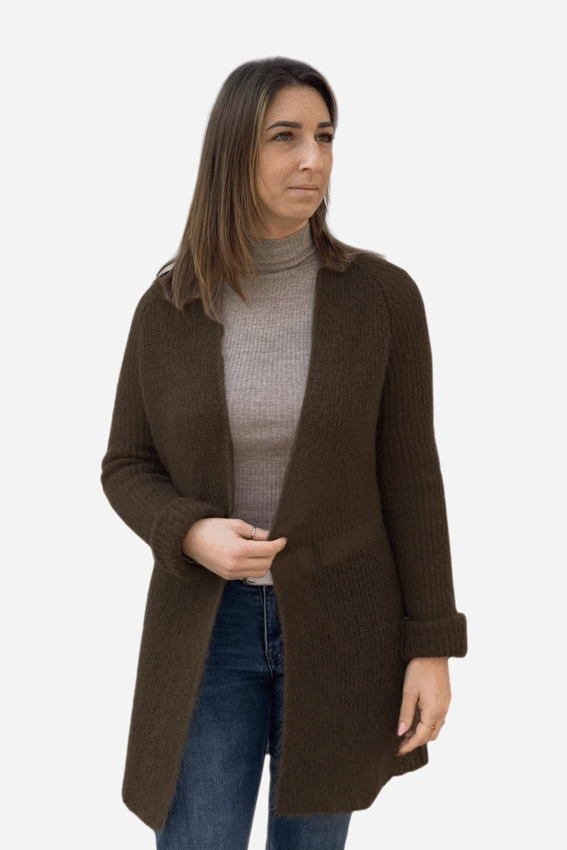 Cardigan lungo donna Nuvola in lana mohair