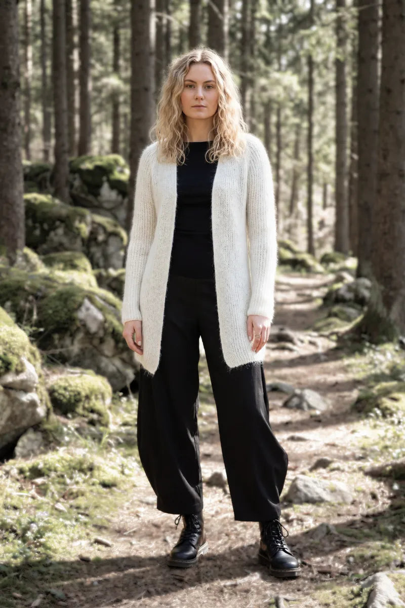 Cardigan corto donna in lana mohair Nuvoletta