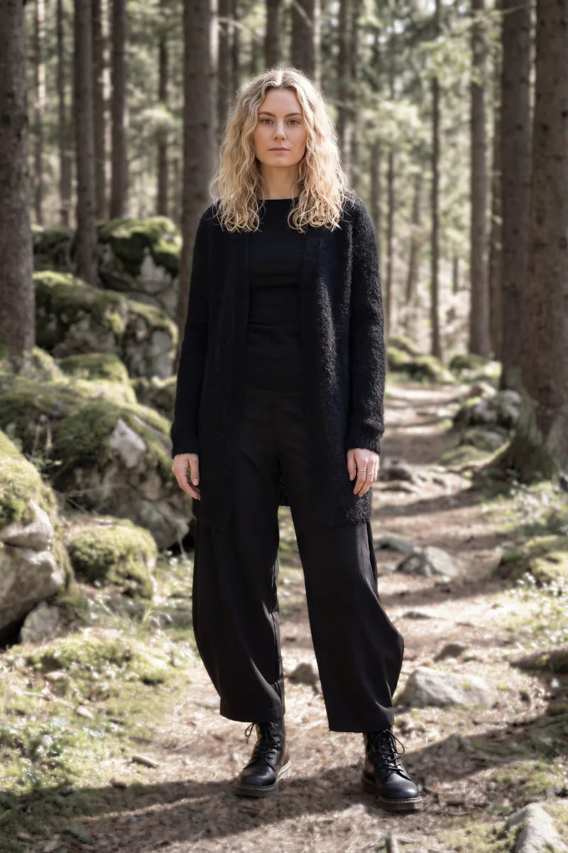 Cardigan corto donna in lana mohair Nuvoletta