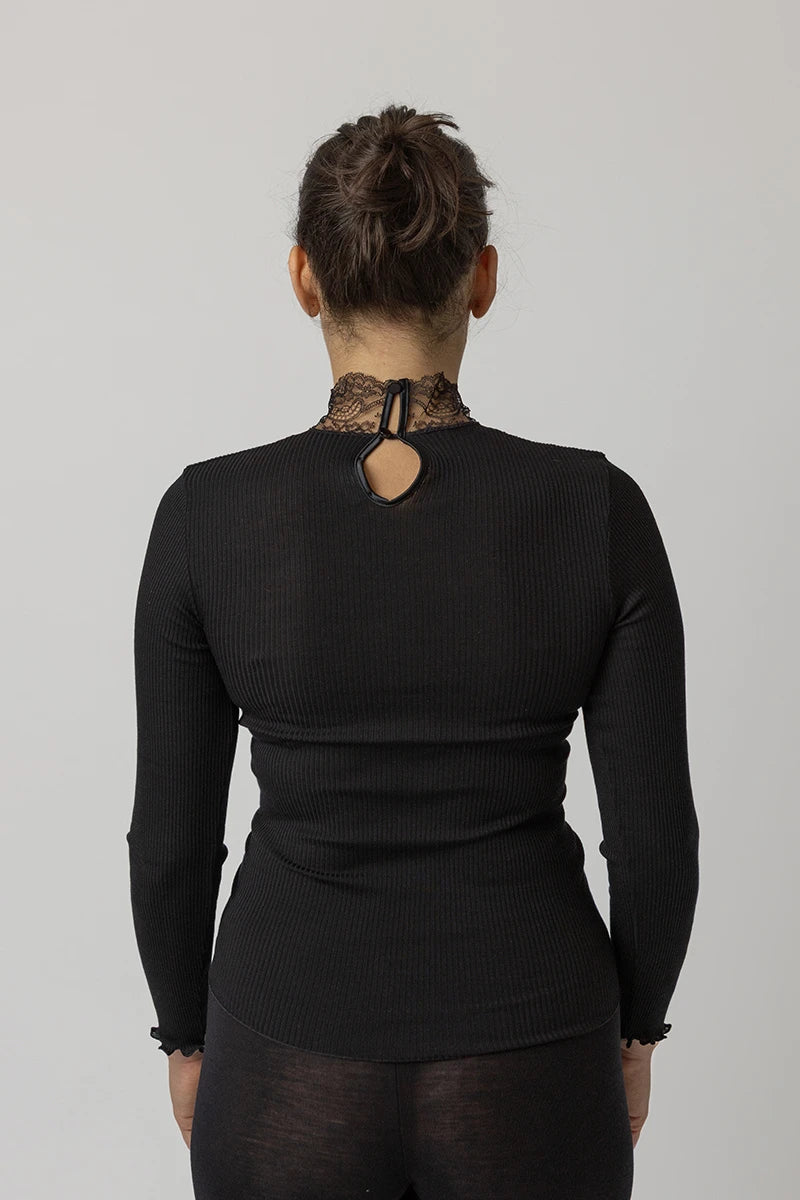 Dolcevita donna con inserto in pizzo