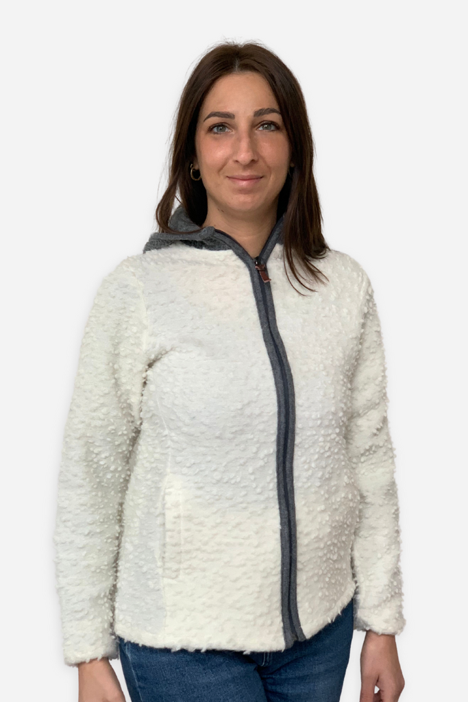Felpa donna in lana con zip e cappuccio – WearMe Babywearing