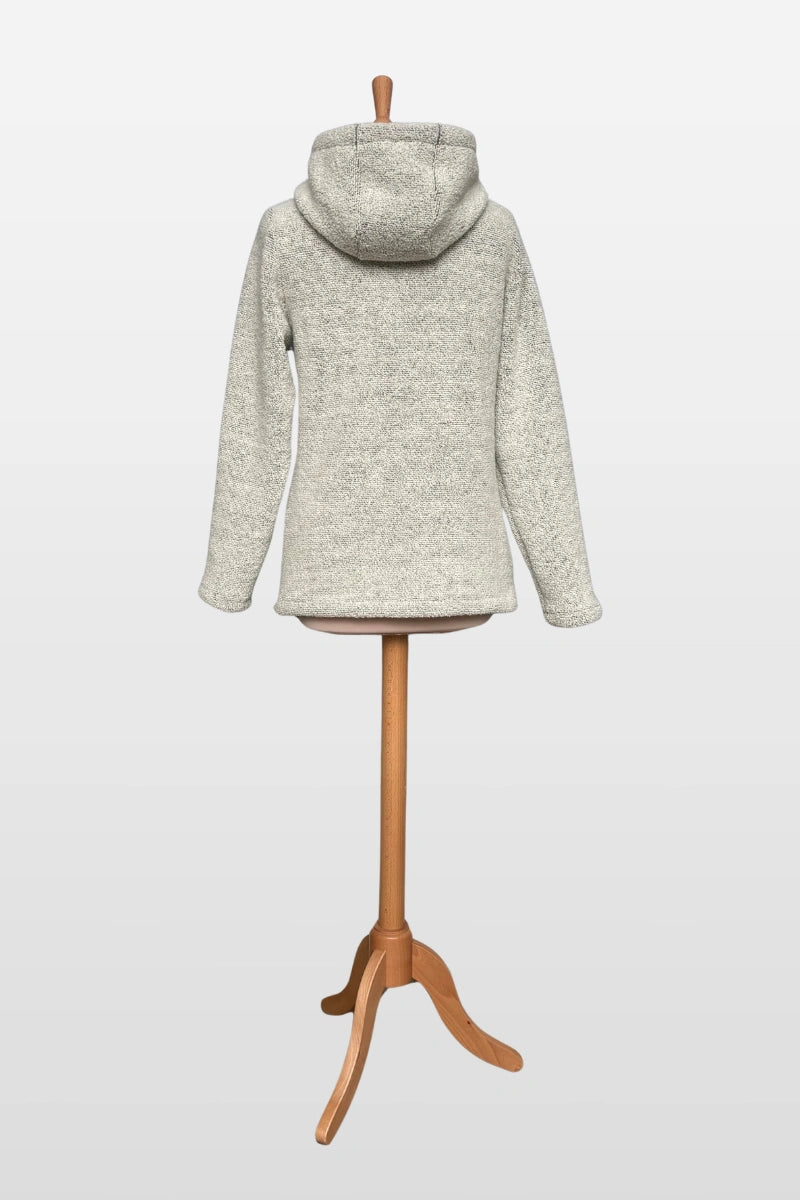 Felpa teddy donna in lana con cappuccio