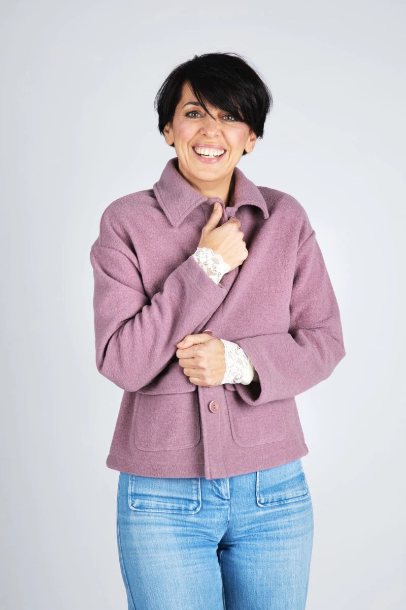 Giacca corta donna in lana cotta con tasche Engel