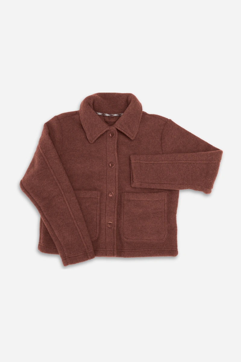 Giacca corta donna in lana effetto pile Engel