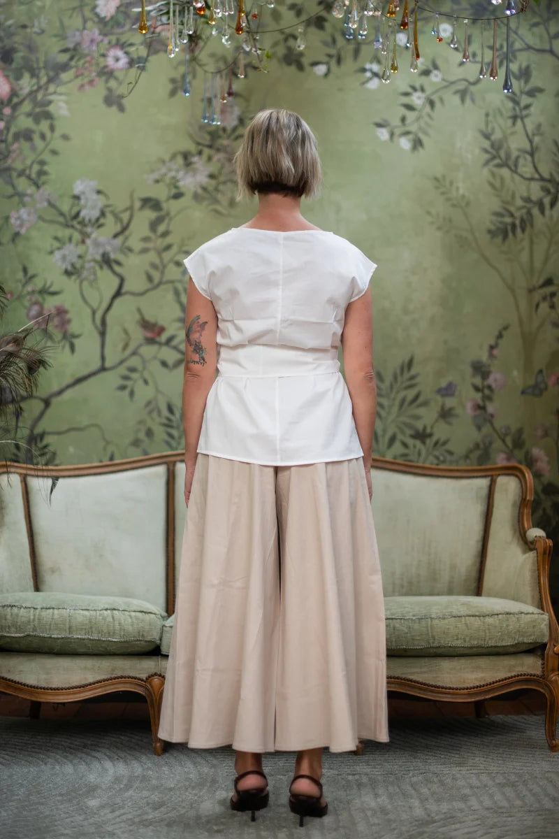 Gonna pantalone donna con fascione in cotone