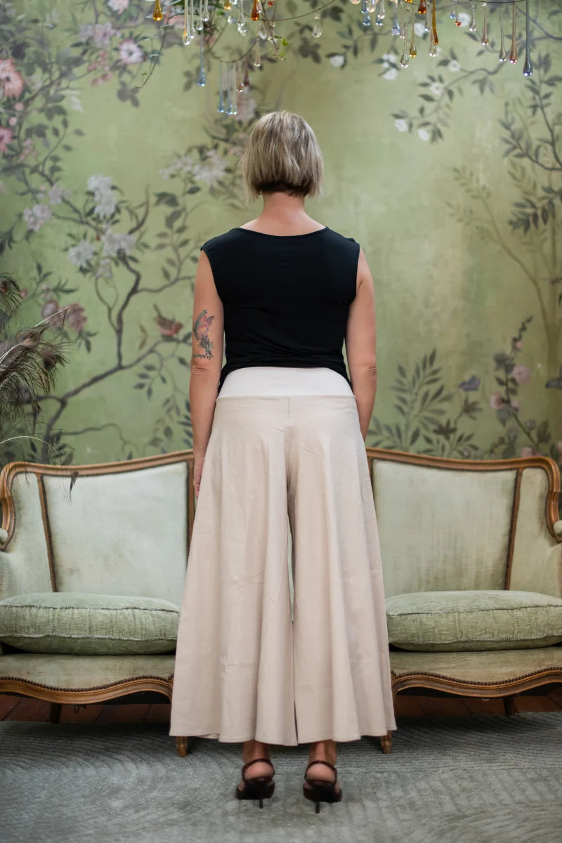Gonna pantalone donna con fascione in cotone