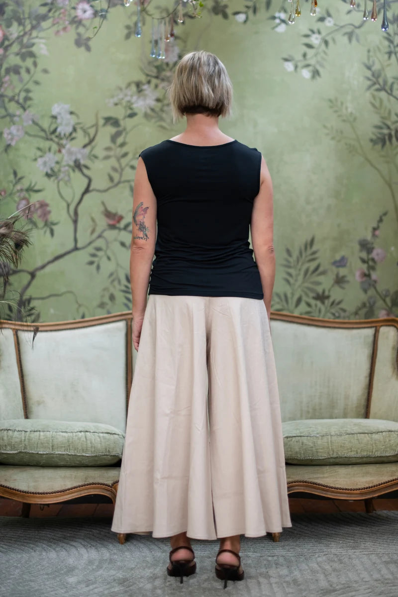 Gonna pantalone donna con fascione in cotone