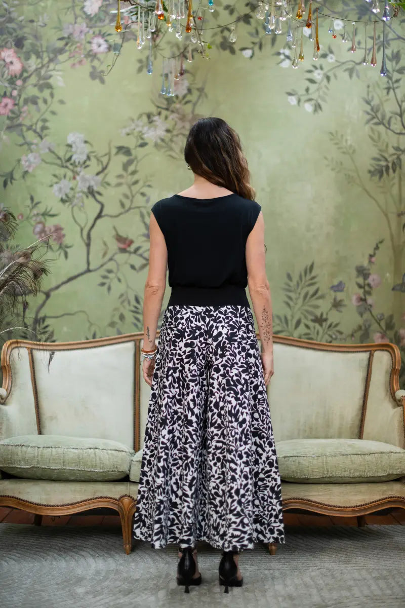 Gonna pantalone donna con fascione in cotone