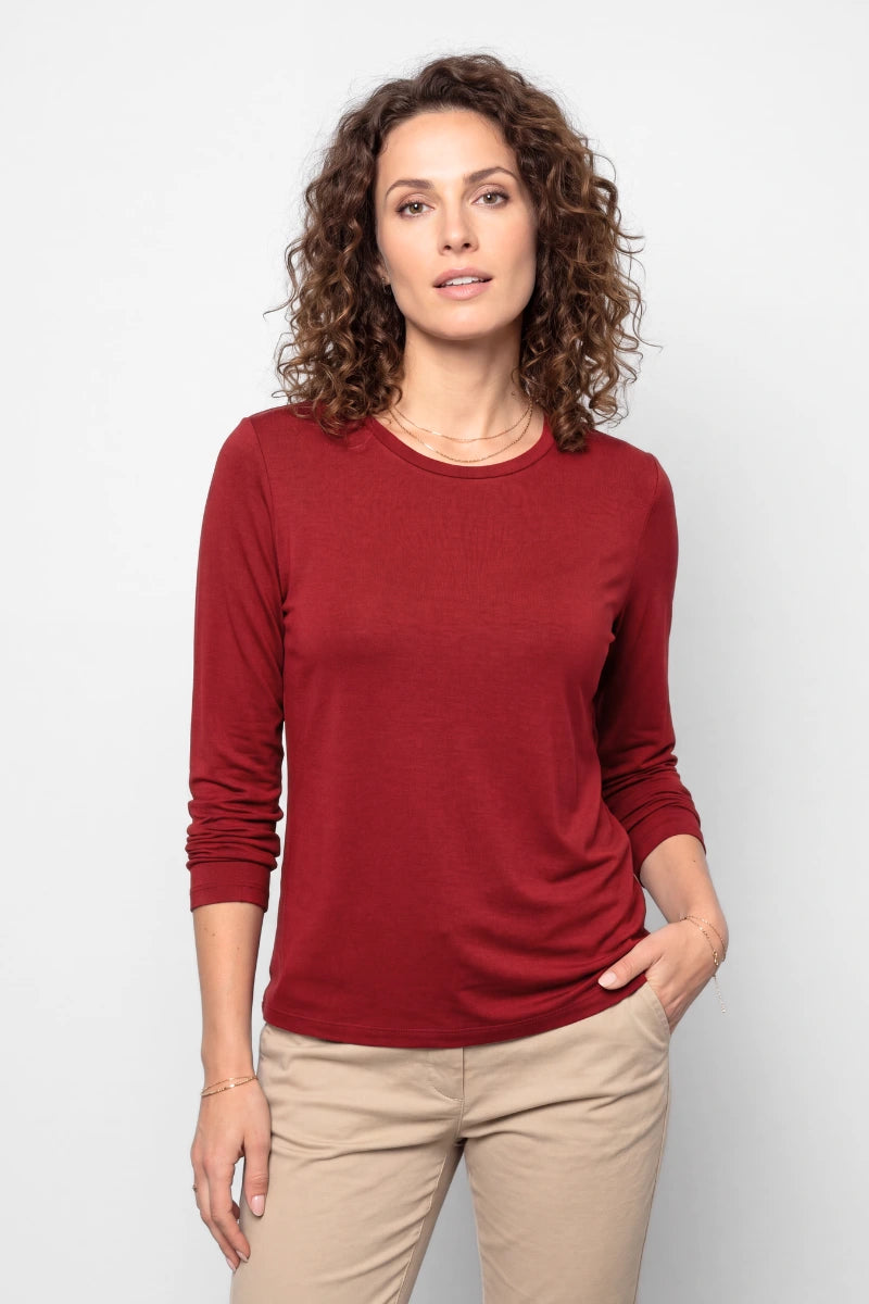Maglia girocollo donna in bamboo