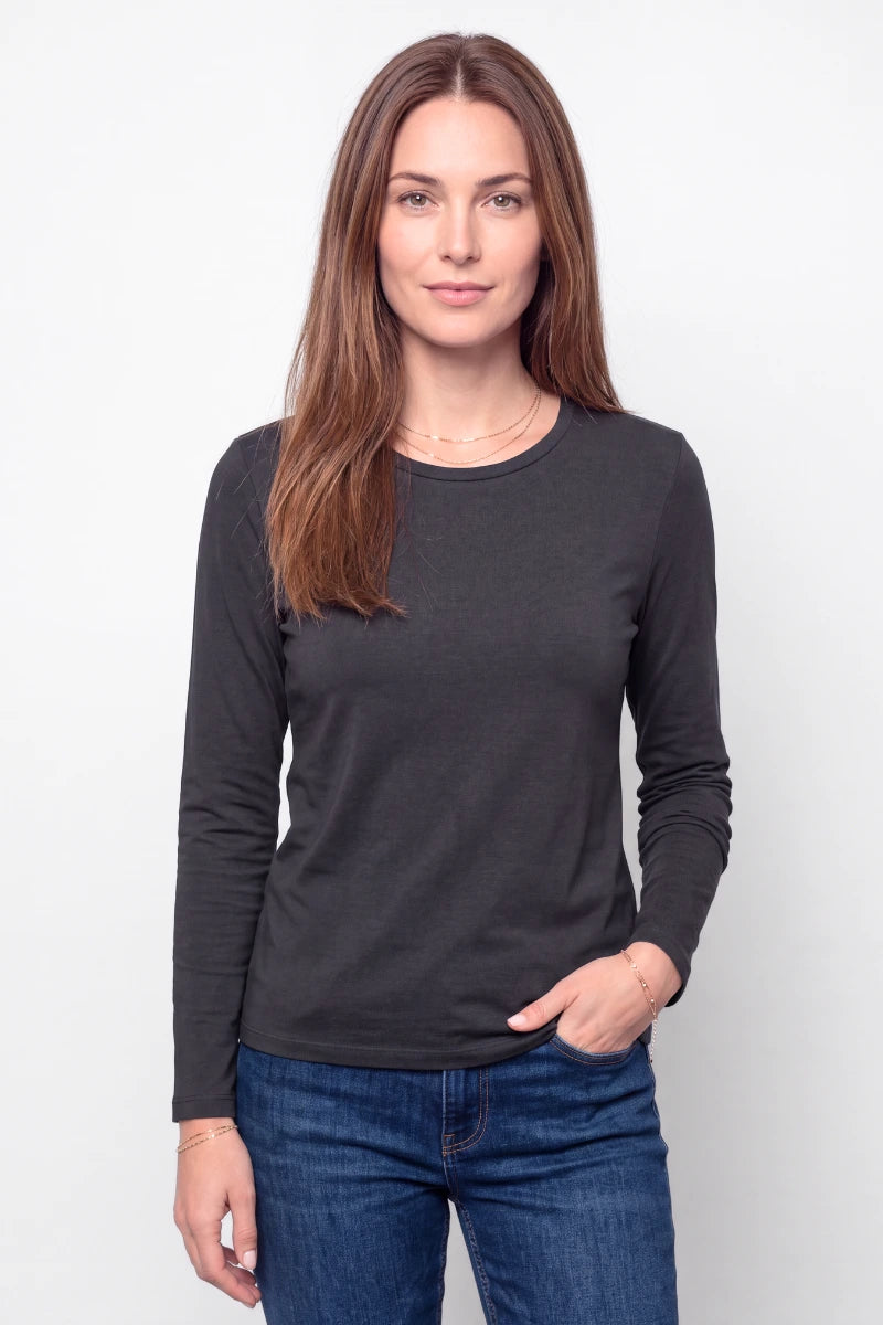 Maglia girocollo donna in bamboo