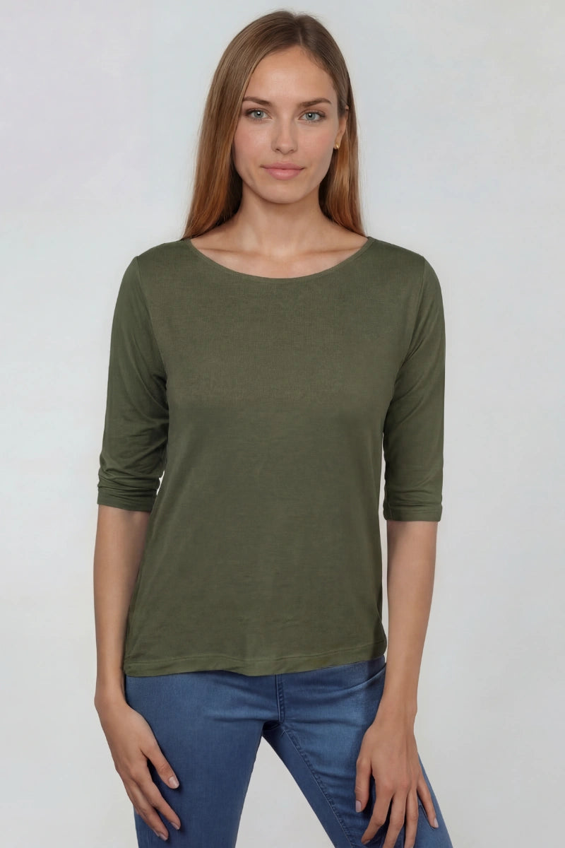 Maglia manica tre quarti donna in bamboo