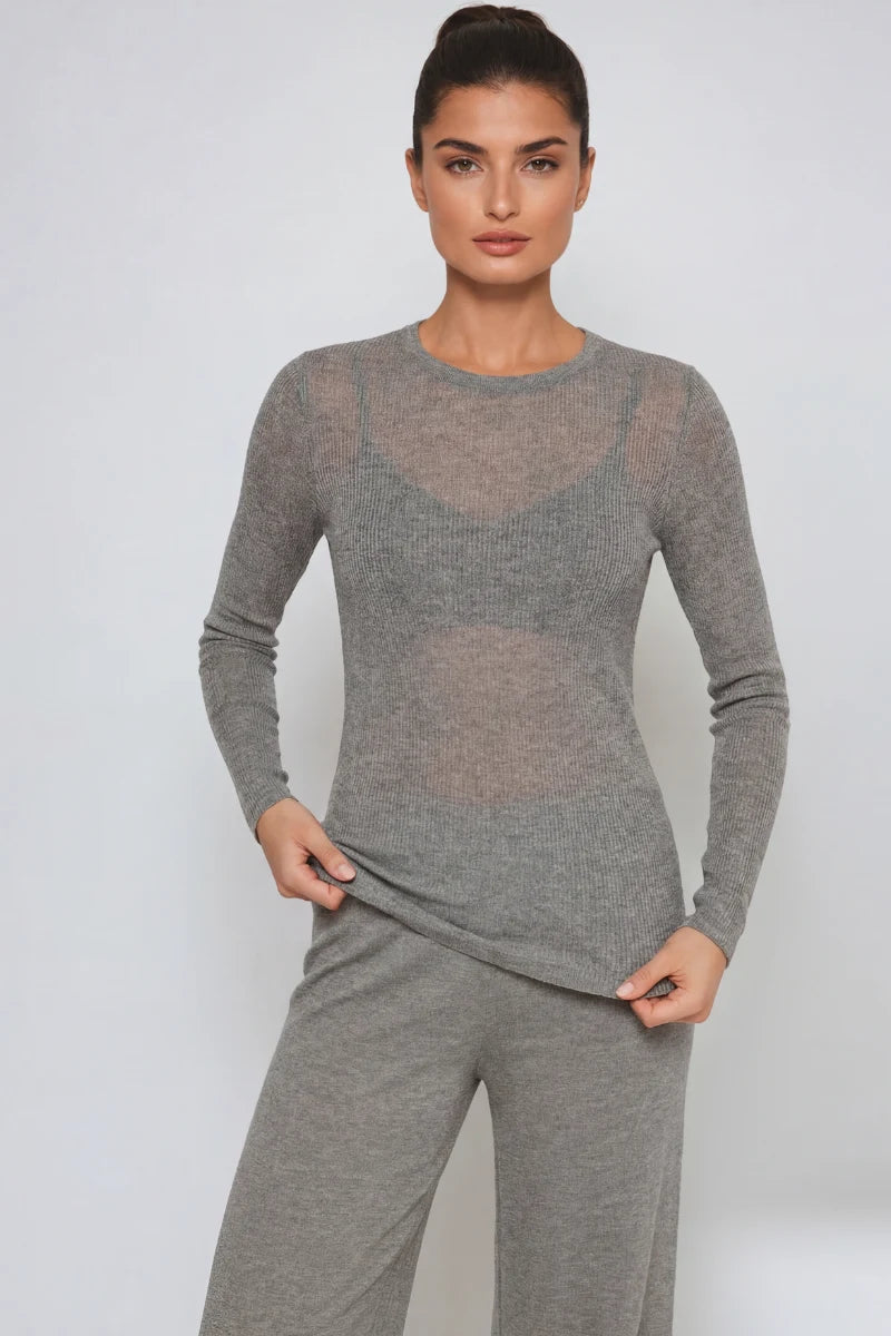 Maglia modal cashmere donna manica lunga