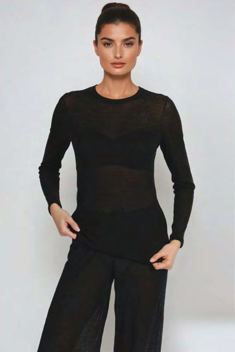 Maglia modal cashmere donna manica lunga