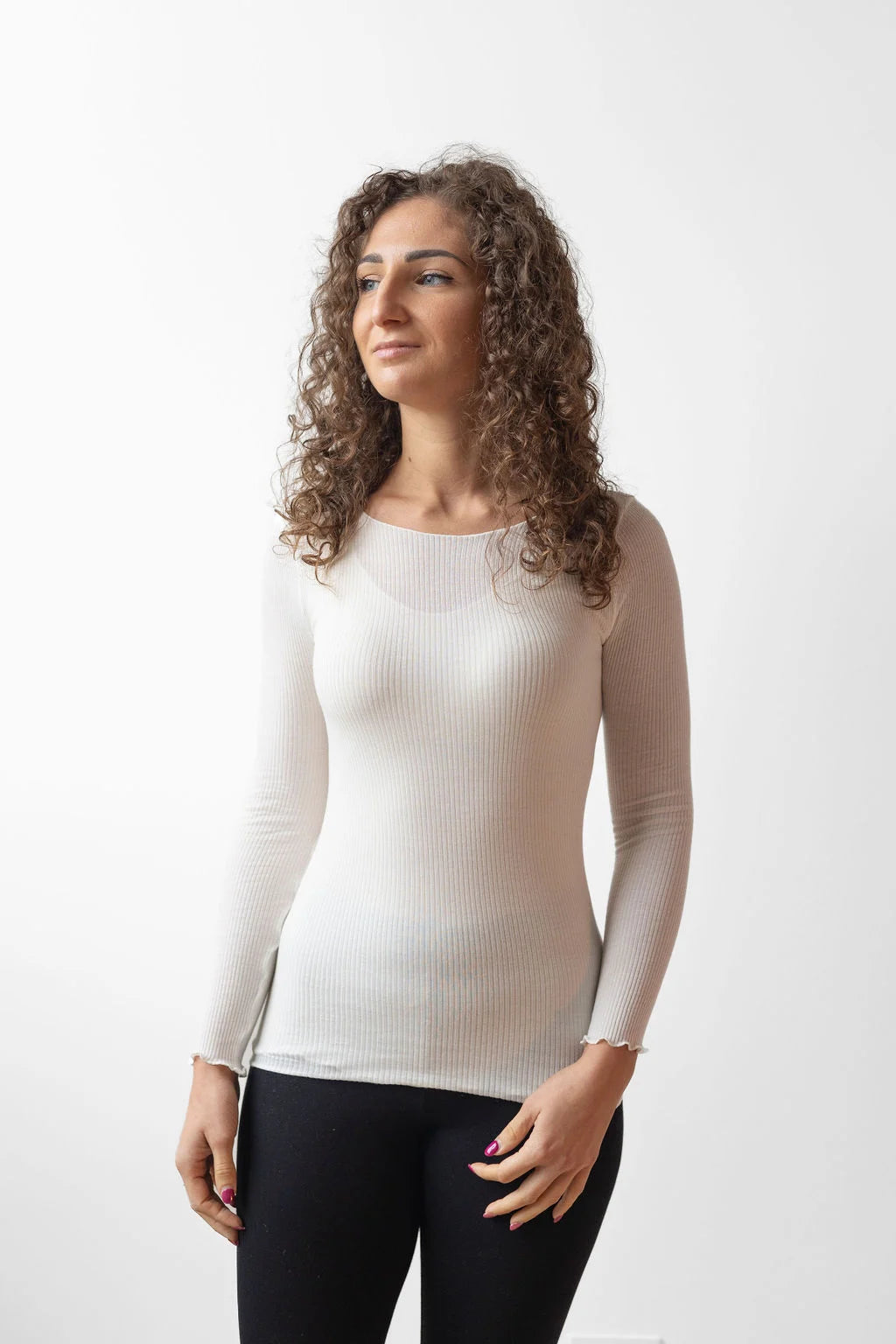 Maglia donna manica lunga modal e cachemere