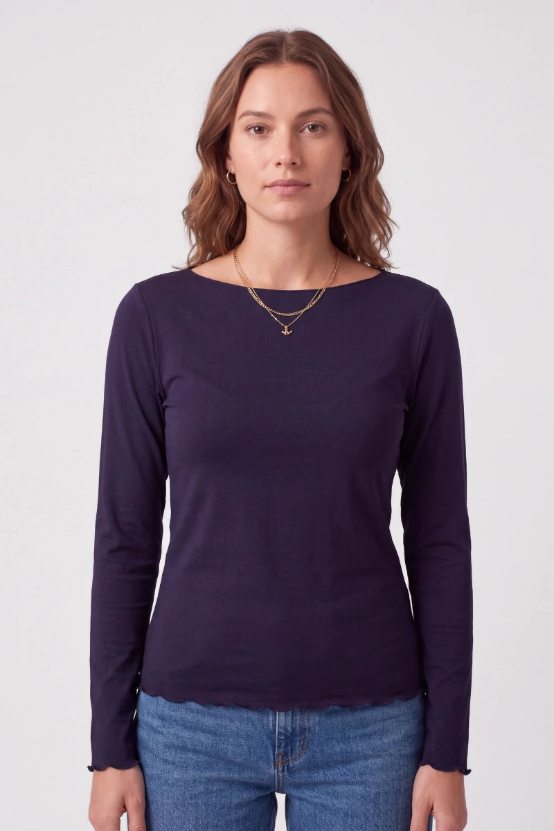 Maglia scollo a barchetta in bamboo