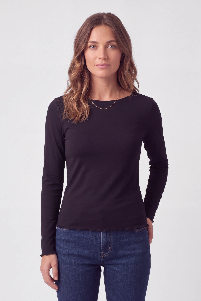 Maglia scollo a barchetta in bamboo