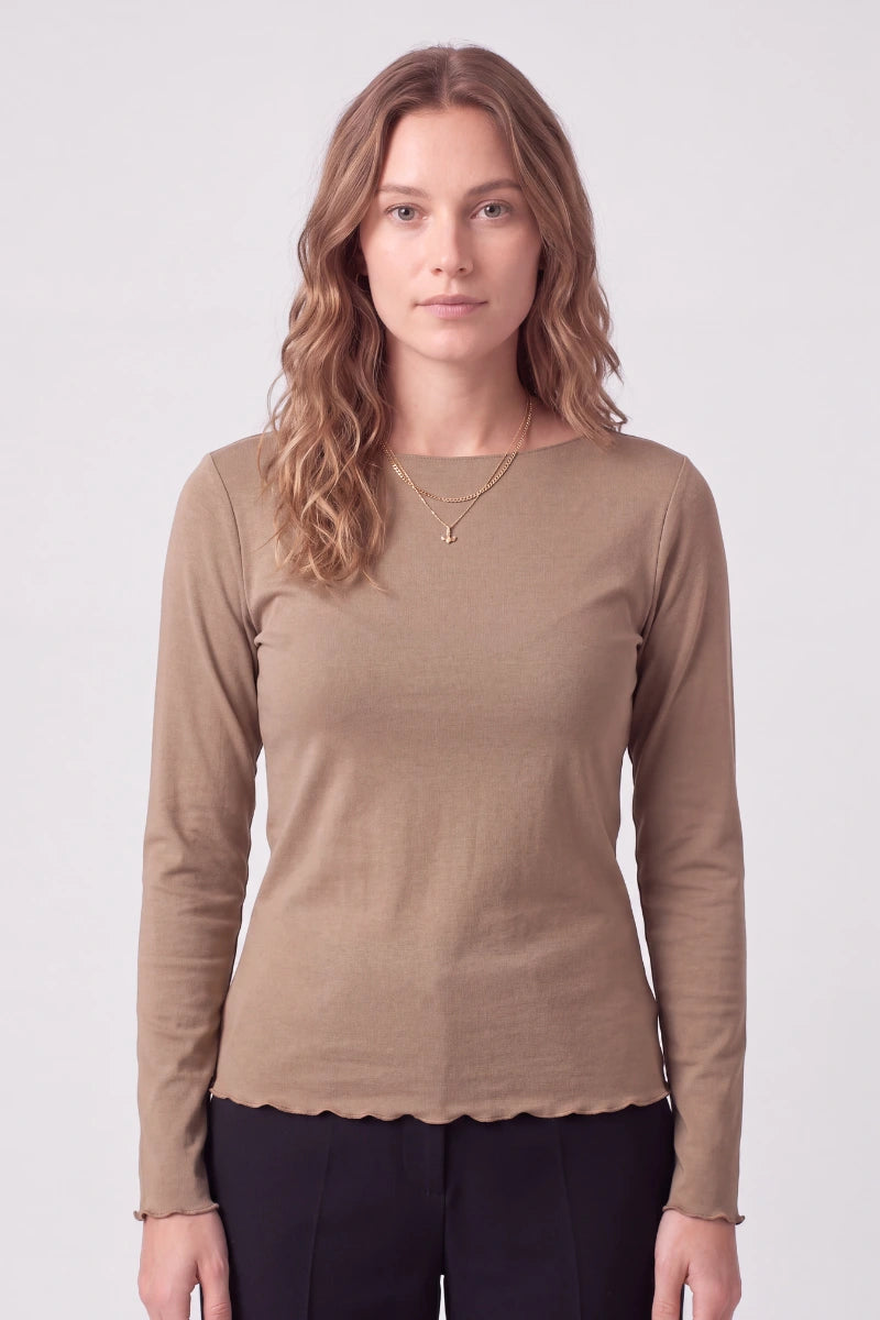 Maglia scollo a barchetta in bamboo