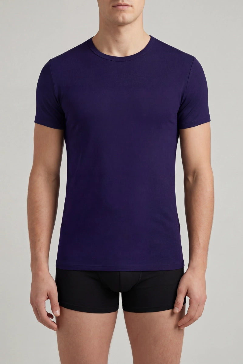 Maglietta bamboo uomo con girocollo (set 2 pezzi)